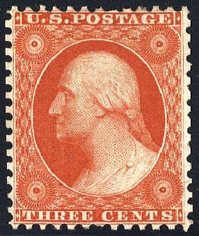 Costs of US Stamps Scott Catalog 43: 1875 10c Washington Reprint. Cherrystone Auctions, Jan 2008, Sale 200801, Lot 1060
