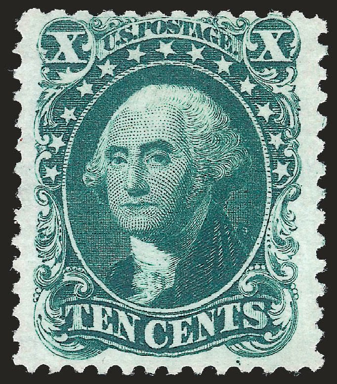 US Stamp Price Scott Cat. #43 - 1875 10c Washington Reprint. Robert Siegel Auction Galleries, Jun 2010, Sale 992, Lot 2110