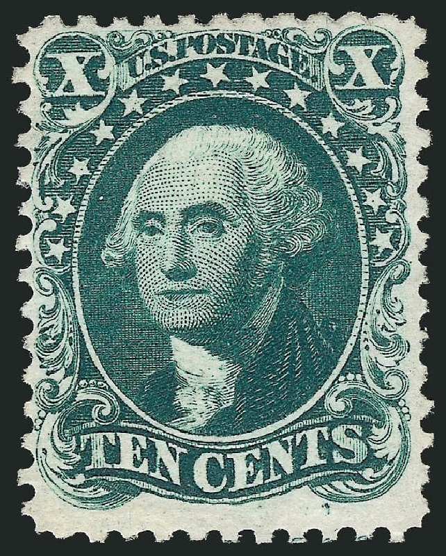 US Stamp Value Scott Catalogue # 43: 10c 1875 Washington Reprint. Robert Siegel Auction Galleries, Oct 2010, Sale 997, Lot 5310