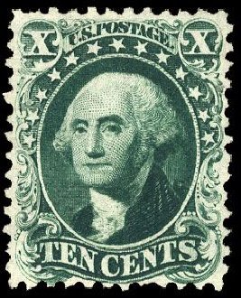 US Stamp Price Scott 43 - 10c 1875 Washington Reprint. Cherrystone Auctions, Jan 2008, Sale 200801, Lot 1061