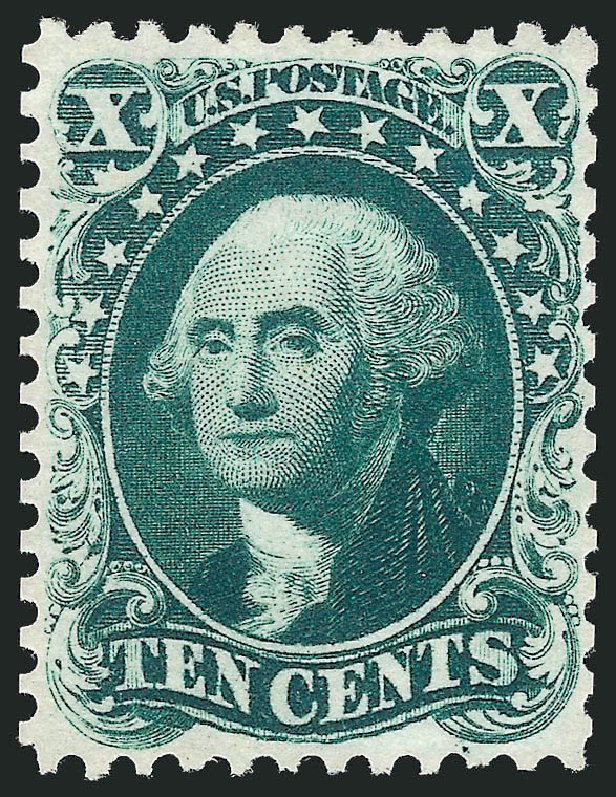 US Stamp Prices Scott Catalogue # 43: 1875 10c Washington Reprint. Robert Siegel Auction Galleries, Dec 2012, Sale 1036, Lot 104