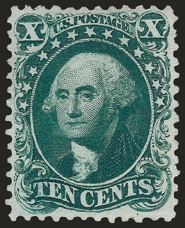 US Stamps Values Scott Catalog # 43 - 1875 10c Washington Reprint. Robert Siegel Auction Galleries, Jun 2009, Sale 973, Lot 64