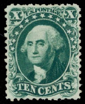 US Stamps Prices Scott Catalog 43: 10c 1875 Washington Reprint. Daniel Kelleher Auctions, Sep 2013, Sale 639, Lot 3162