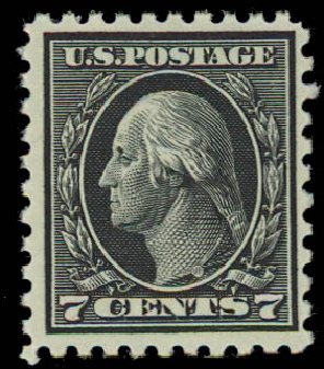 Price of US Stamp Scott Catalogue #430: 1914 7c Washington Perf 10. Daniel Kelleher Auctions, Jan 2012, Sale 628, Lot 497