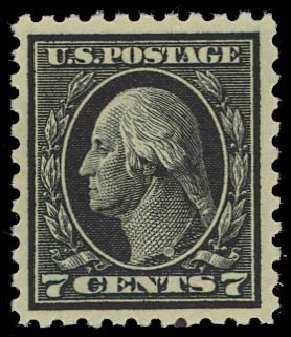 Prices of US Stamp Scott Catalog #430: 1914 7c Washington Perf 10. Daniel Kelleher Auctions, Aug 2012, Sale 631, Lot 1198