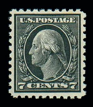 Price of US Stamp Scott 430 - 7c 1914 Washington Perf 10. Matthew Bennett International, Dec 2007, Sale 325, Lot 2071