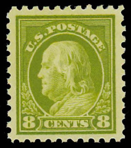 Costs of US Stamp Scott Catalog #431 - 8c 1914 Franklin Perf 10. Daniel Kelleher Auctions, Oct 2011, Sale 626, Lot 378
