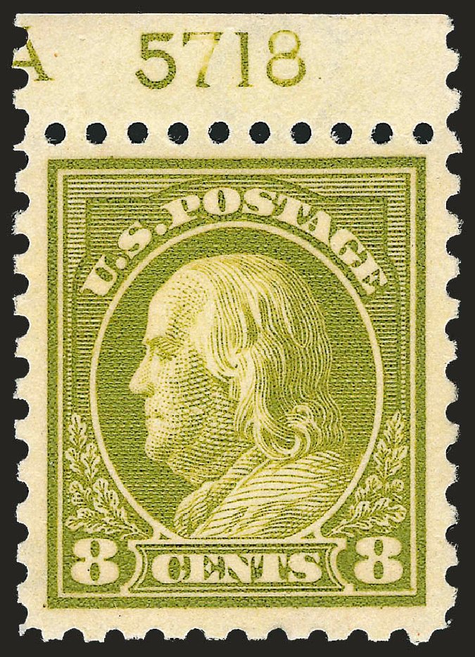 US Stamp Prices Scott # 431 - 8c 1914 Franklin Perf 10. Robert Siegel Auction Galleries, Sep 2009, Sale 968B, Lot 548