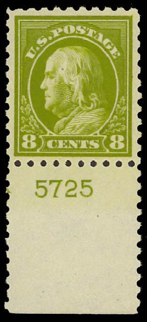 US Stamp Price Scott #431 - 8c 1914 Franklin Perf 10. Daniel Kelleher Auctions, Aug 2012, Sale 631, Lot 1199