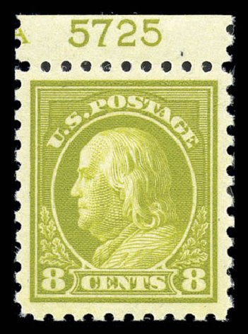 Prices of US Stamp Scott Catalog # 431 - 1914 8c Franklin Perf 10. Matthew Bennett International, Sep 2010, Sale 331, Lot 725