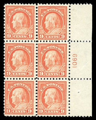 US Stamp Values Scott # 432 - 9c 1914 Franklin Perf 10. Matthew Bennett International, Mar 2012, Sale 344, Lot 4588