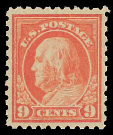 Price of US Stamps Scott Cat. # 432: 1914 9c Franklin Perf 10. Daniel Kelleher Auctions, Oct 2011, Sale 626, Lot 379