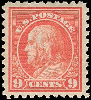 Price of US Stamps Scott Catalogue # 432 - 1914 9c Franklin Perf 10. Regency-Superior, Aug 2015, Sale 112, Lot 819