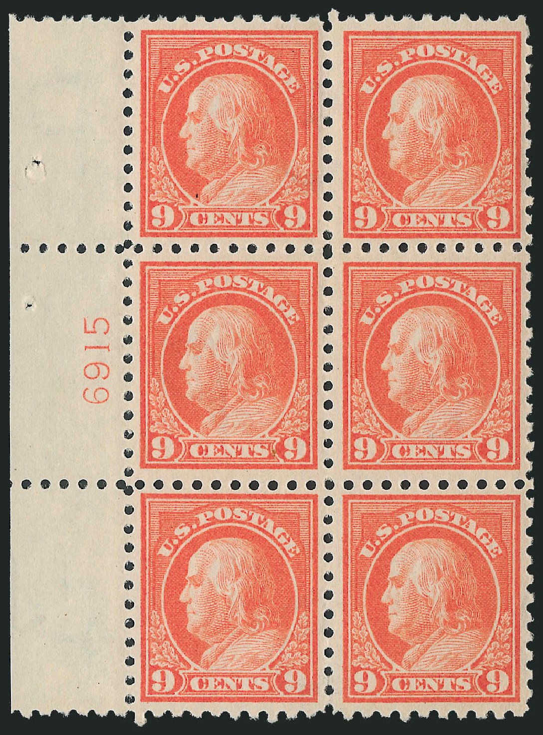 Cost of US Stamps Scott Catalogue # 432 - 1914 9c Franklin Perf 10. Robert Siegel Auction Galleries, Oct 2011, Sale 1014, Lot 1909