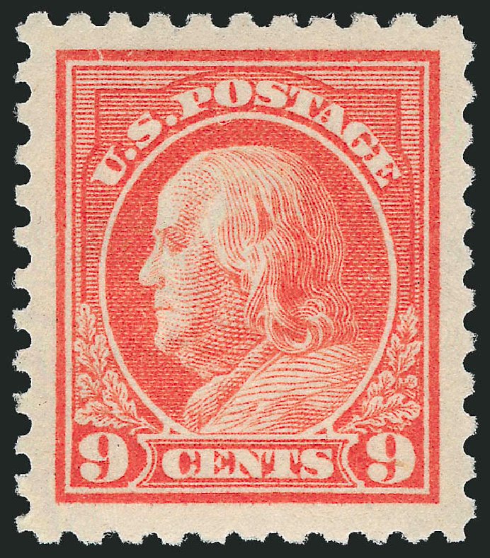 US Stamp Value Scott Catalog #432 - 9c 1914 Franklin Perf 10. Robert Siegel Auction Galleries, Sep 2009, Sale 968B, Lot 549