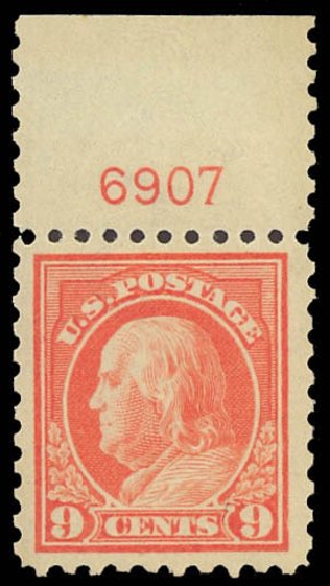 US Stamps Price Scott Catalogue 432: 1914 9c Franklin Perf 10. Daniel Kelleher Auctions, Jun 2012, Sale 630, Lot 1840