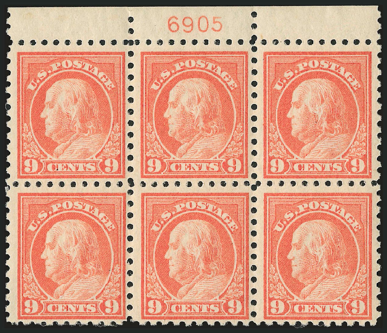 Values of US Stamps Scott # 432 - 9c 1914 Franklin Perf 10. Robert Siegel Auction Galleries, Dec 2009, Sale 982, Lot 5821