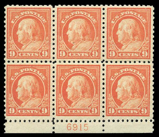 US Stamp Values Scott Catalogue 432: 9c 1914 Franklin Perf 10. Matthew Bennett International, Mar 2011, Sale 337, Lot 2905