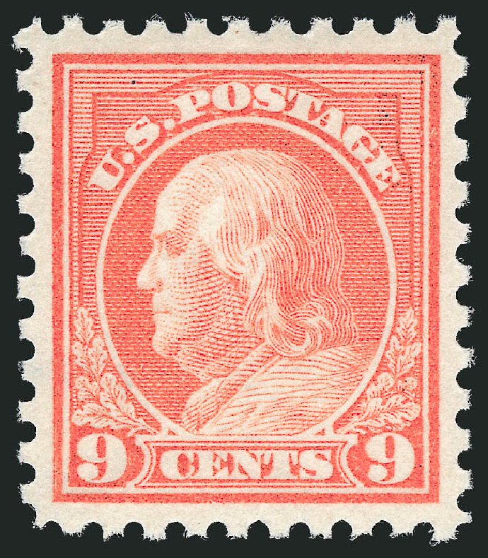 Value of US Stamp Scott # 432 - 9c 1914 Franklin Perf 10. Robert Siegel Auction Galleries, Dec 2012, Sale 1037, Lot 2055
