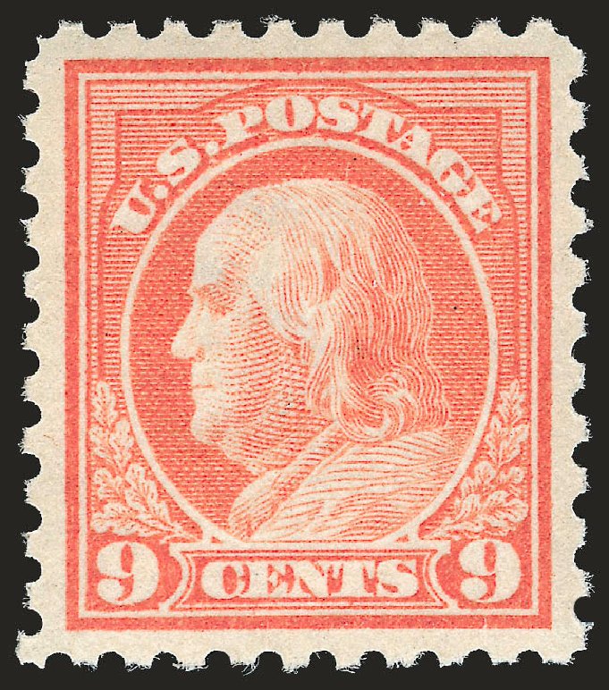 US Stamp Prices Scott Catalogue 432 - 9c 1914 Franklin Perf 10. Robert Siegel Auction Galleries, Apr 2009, Sale 972, Lot 3332