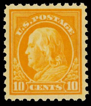 Costs of US Stamp Scott Cat. 433 - 1914 10c Franklin Perf 10. Daniel Kelleher Auctions, Apr 2012, Sale 629, Lot 339