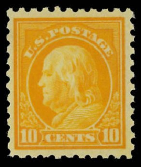 Cost of US Stamps Scott Cat. 433 - 10c 1914 Franklin Perf 10. Daniel Kelleher Auctions, Oct 2012, Sale 632, Lot 1350