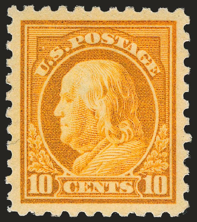US Stamps Values Scott Catalog #433: 10c 1914 Franklin Perf 10. Robert Siegel Auction Galleries, Sep 2009, Sale 968B, Lot 550