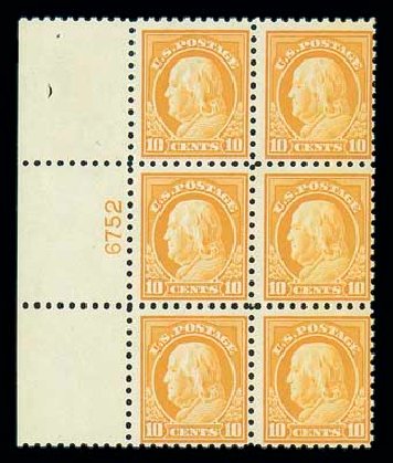 Costs of US Stamp Scott Catalog #433: 1914 10c Franklin Perf 10. Matthew Bennett International, Jun 2007, Sale 319, Lot 1443