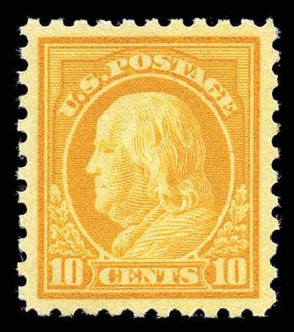 US Stamps Price Scott Catalog #433: 10c 1914 Franklin Perf 10. Matthew Bennett International, Sep 2010, Sale 333, Lot 3753