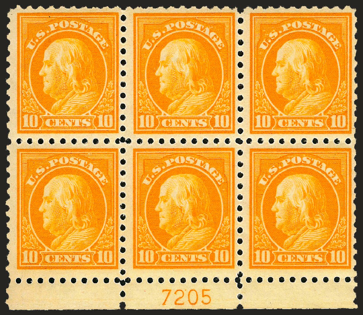 US Stamps Values Scott # 433 - 1914 10c Franklin Perf 10. Robert Siegel Auction Galleries, Sep 2008, Sale 962, Lot 2723