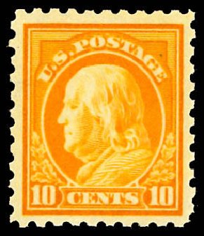 US Stamp Prices Scott # 433 - 1914 10c Franklin Perf 10. Daniel Kelleher Auctions, Dec 2012, Sale 633, Lot 766