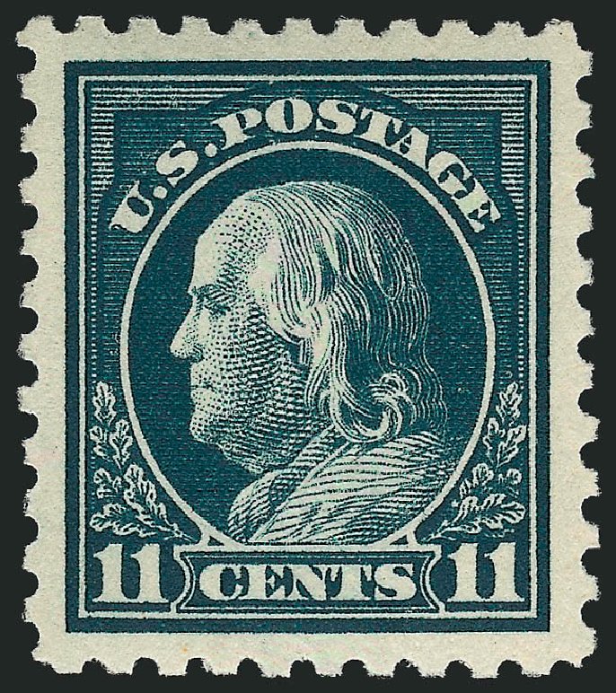 US Stamps Values Scott # 434 - 11c 1915 Franklin Perf 10. Robert Siegel Auction Galleries, Sep 2009, Sale 968B, Lot 551