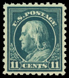 US Stamp Value Scott #434 - 1915 11c Franklin Perf 10. Daniel Kelleher Auctions, Dec 2014, Sale 661, Lot 362