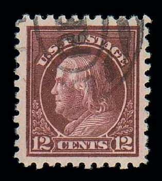 Values of US Stamps Scott # 435 - 1914 12c Franklin Perf 10. Matthew Bennett International, Dec 2007, Sale 325, Lot 2075
