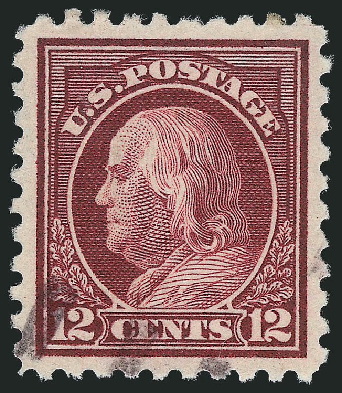 Values of US Stamp Scott Cat. 435 - 12c 1914 Franklin Perf 10. Robert Siegel Auction Galleries, Oct 2012, Sale 1032, Lot 3533