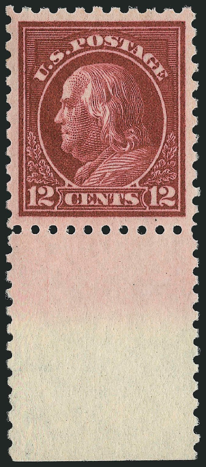 US Stamps Values Scott Cat. # 435: 12c 1914 Franklin Perf 10. Robert Siegel Auction Galleries, Sep 2009, Sale 968B, Lot 553