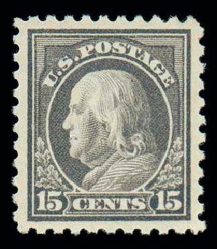 US Stamp Price Scott Catalogue 437: 15c 1914 Franklin Perf 10. Matthew Bennett International, Oct 2007, Sale 322, Lot 2217