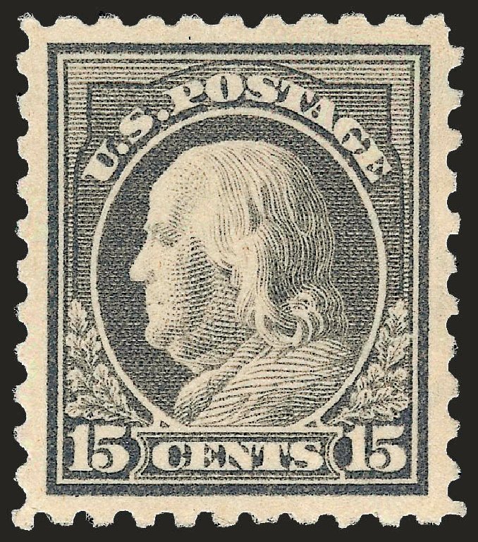 Price of US Stamp Scott Catalogue # 437 - 1914 15c Franklin Perf 10. Robert Siegel Auction Galleries, Dec 2008, Sale 967, Lot 4768
