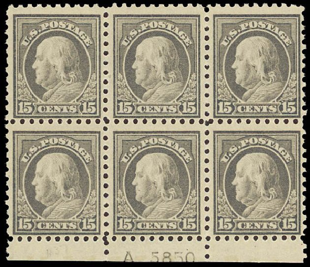 US Stamps Value Scott Catalogue #437: 15c 1914 Franklin Perf 10. Daniel Kelleher Auctions, Aug 2012, Sale 631, Lot 1209