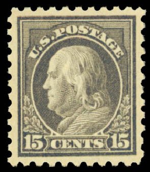 Prices of US Stamps Scott Catalogue # 437: 15c 1914 Franklin Perf 10. Daniel Kelleher Auctions, Dec 2013, Sale 640, Lot 379