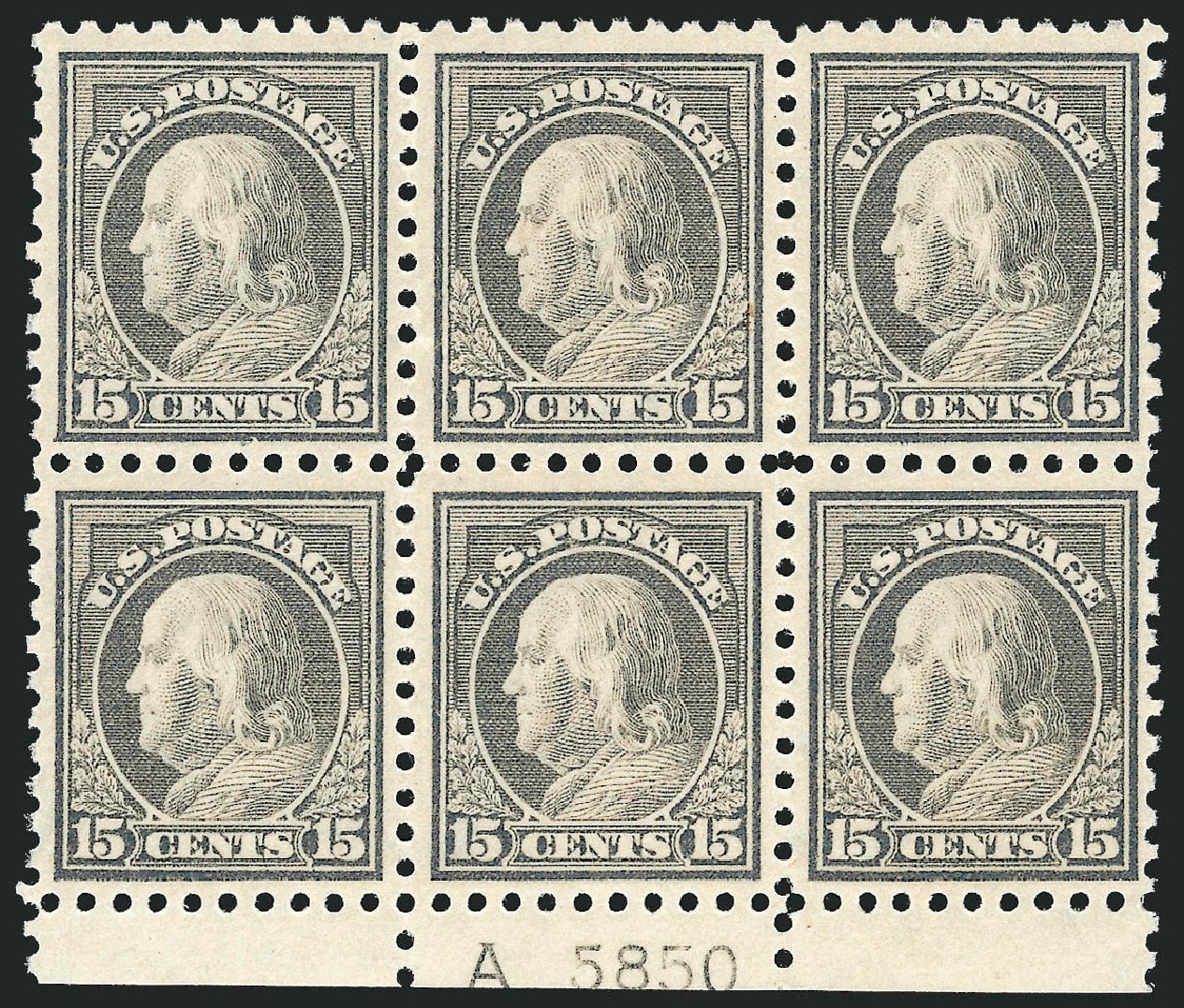 US Stamp Values Scott # 437 - 1914 15c Franklin Perf 10. Robert Siegel Auction Galleries, Jul 2014, Sale 1077, Lot 269