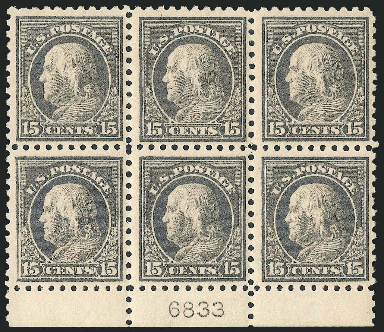 Value of US Stamp Scott Cat. #437: 1914 15c Franklin Perf 10. Robert Siegel Auction Galleries, Mar 2013, Sale 1040, Lot 1810