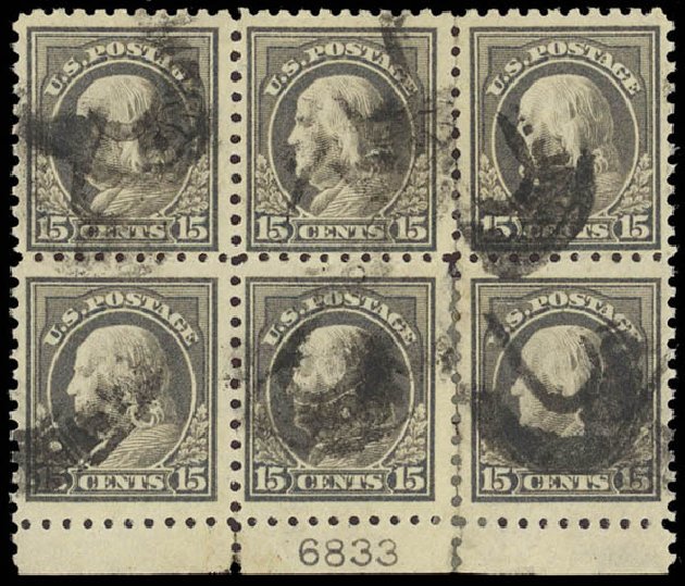 US Stamp Price Scott Catalogue # 437 - 1914 15c Franklin Perf 10. Daniel Kelleher Auctions, Apr 2013, Sale 636, Lot 351