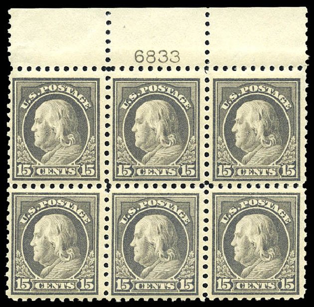 US Stamps Price Scott Catalogue #437: 1914 15c Franklin Perf 10. Matthew Bennett International, May 2014, Sale 350, Lot 584