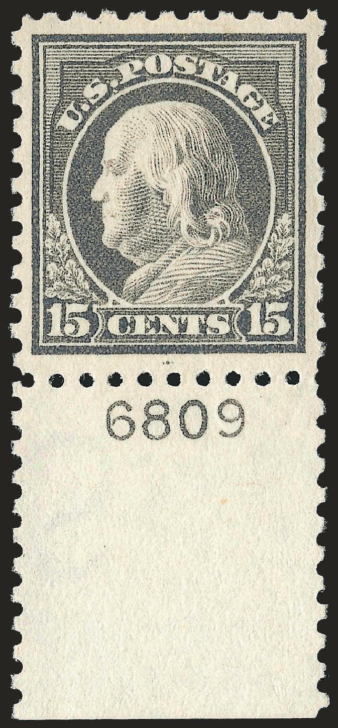 US Stamp Price Scott Catalogue # 437 - 15c 1914 Franklin Perf 10. Robert Siegel Auction Galleries, Sep 2009, Sale 968B, Lot 554