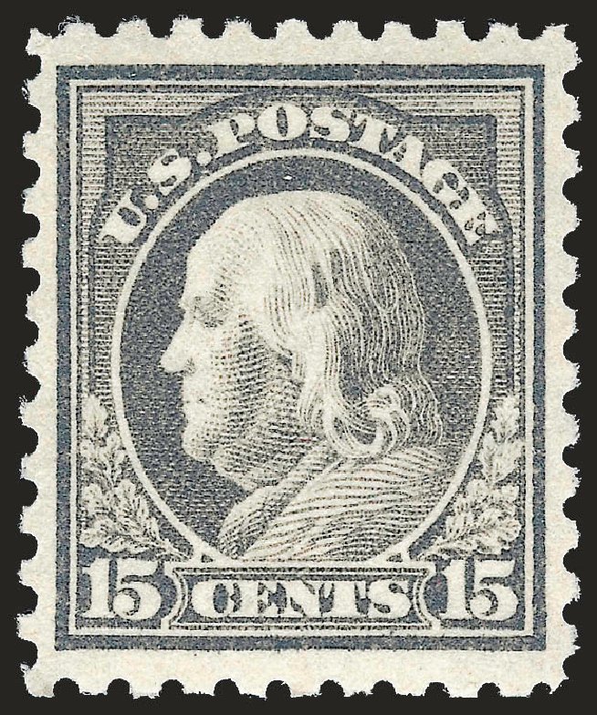 Values of US Stamp Scott # 437: 15c 1914 Franklin Perf 10. Robert Siegel Auction Galleries, Apr 2009, Sale 972, Lot 3334