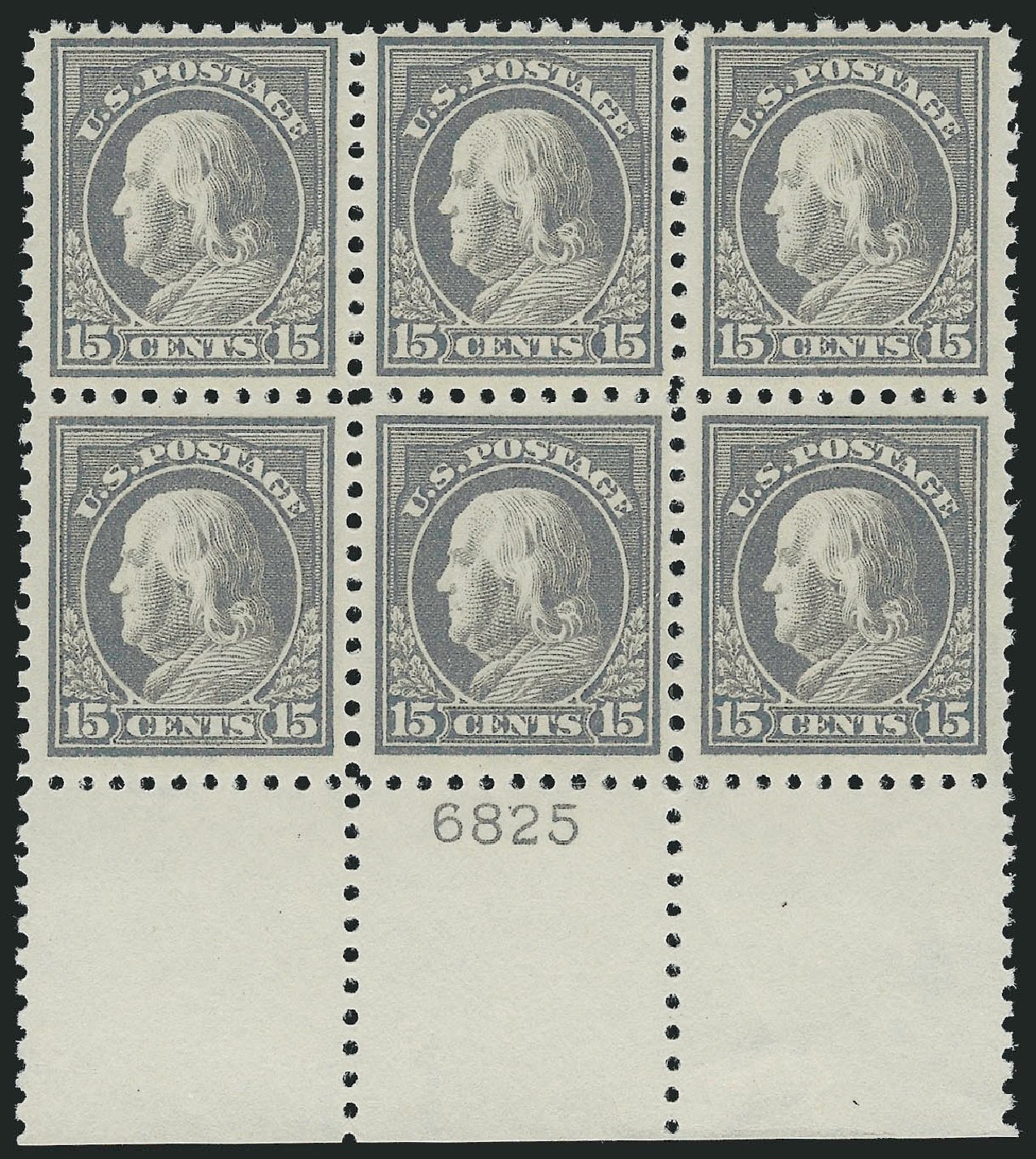 US Stamp Prices Scott 437: 1914 15c Franklin Perf 10. Robert Siegel Auction Galleries, Mar 2014, Sale 1067, Lot 1525