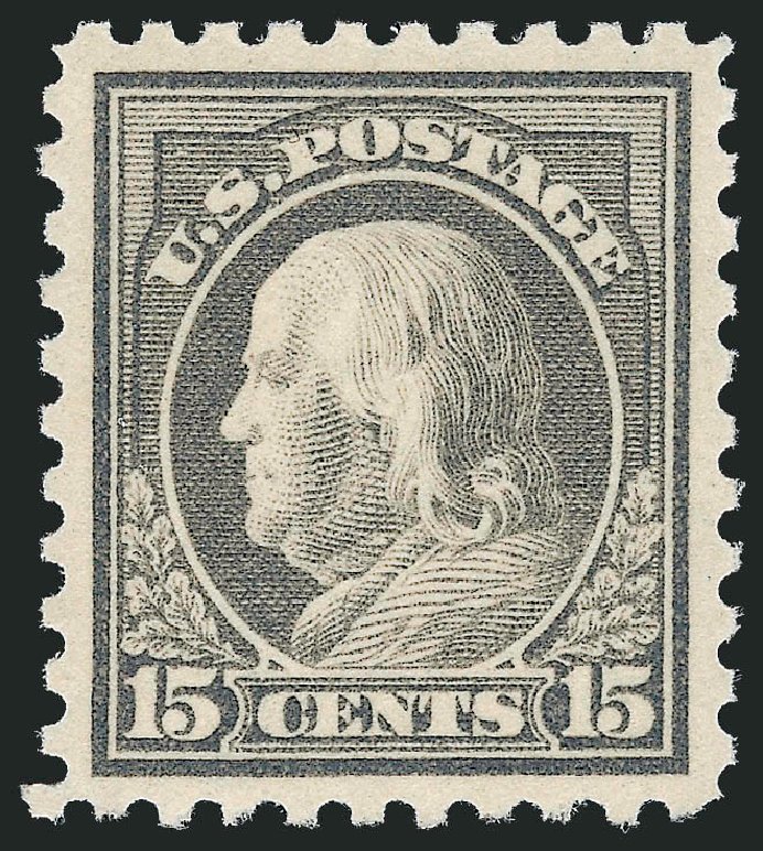 Prices of US Stamps Scott #437 - 1914 15c Franklin Perf 10. Robert Siegel Auction Galleries, Dec 2009, Sale 982, Lot 5823