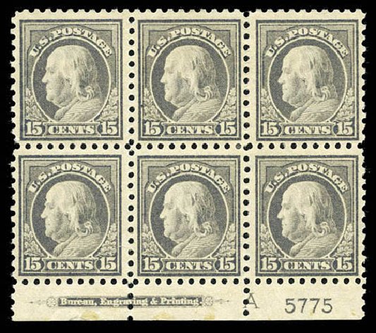 US Stamp Prices Scott 437 - 15c 1914 Franklin Perf 10. Matthew Bennett International, Mar 2012, Sale 344, Lot 4596