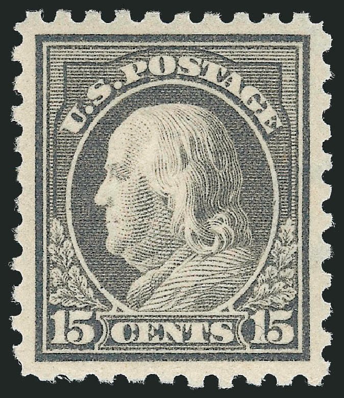 Costs of US Stamps Scott Catalog #437: 15c 1914 Franklin Perf 10. Robert Siegel Auction Galleries, Nov 2012, Sale 1034, Lot 406
